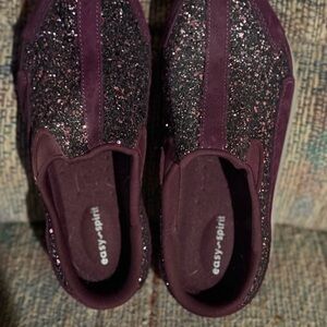 Easy Spirit Purple Glitter Sneakers